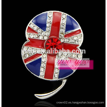 Broche de cristal famosa flor de la bandera